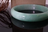 Vintage Green Jade Large Bangle in Original Linen Presentation Box 83g