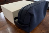 Rolex Navy Blue Canvas & Leather Travel Toiletry Bag With Box