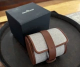Jaeger-LeCoultre Single Travel Watch Roll Canvas and Brown Leather Mint in Box