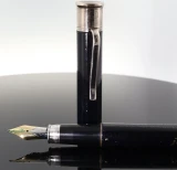 Georg Jensen Bo Bonfils Chinese Lacquer Fountain Pen with Sterling Silver Trim