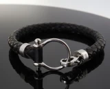 Omega Sailing Bracelet Brown Braided Leather 24cm With Boutique Packaging