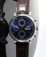2021 IWC Portofino Chronograph Steel Blue Dial Watch B+P Ref 391036
