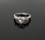 Vintage 1.40ct G VS 18k White Gold Heart Shape Diamond Ring sz L1/2 Val $19560