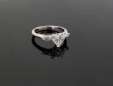 Vintage 1.40ct G VS 18k White Gold Heart Shape Diamond Ring sz L1/2 Val $19560