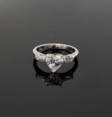 Vintage 1.40ct G VS 18k White Gold Heart Shape Diamond Ring sz L1/2 Val $19560