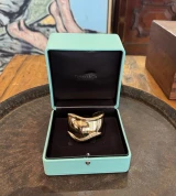 Auth. Tiffany & Co 18k Gold Bone Cuff In Box Elsa Peretti Rec Retail. $44500 aud