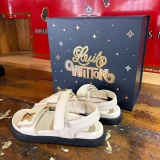 Louis Vuitton LV Sunset Flat Comfort Sandals Size 8 Cream Box & x2 Dust Bag