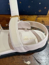 Louis Vuitton LV Sunset Flat Comfort Sandals Size 8 Cream Box & x2 Dust Bag