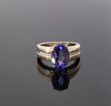 Vintage 3.80ct Tanzanite & G Si Diamond Set 14k Gold Ring Size N1/2 Val $11630