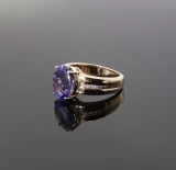 Vintage 3.80ct Tanzanite & G Si Diamond Set 14k Gold Ring Size N1/2 Val $11630