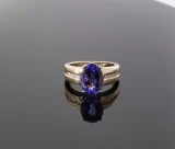 Vintage 3.80ct Tanzanite & G Si Diamond Set 14k Gold Ring Size N1/2 Val $11630