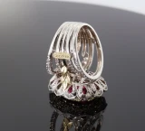 Vintage Stambolian Rubelite & G Vs Diamond 18k W/Gold Ring Size N Val $28890