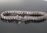 5.56ct Diamond Set 14k White Gold S link Tennis Bracelet 19cm Long Val $14185