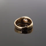 Antique Handmade 14k Gold 0.96ct Vs Old Cut Diamond Gypsy Ring Size O Val $10790