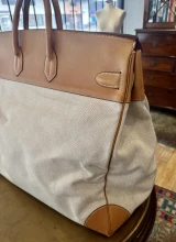 Vintage 1986 Hermes Haut à Courroies HAC Toile & Leather Travel Bag