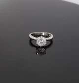 Vintage Platinum 1.32ct H Brilliant Cut Diamond Ring Size G1/2 Val $10635