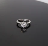 Vintage Platinum 1.32ct H Brilliant Cut Diamond Ring Size G1/2 Val $10635