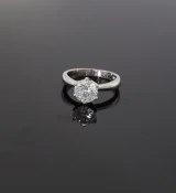 Vintage Platinum 1.32ct H Brilliant Cut Diamond Ring Size G1/2 Val $10635