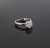 Vintage Platinum 1.32ct H Brilliant Cut Diamond Ring Size G1/2 Val $10635