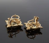 Vintage Lemon Quartz Set 18K Gold Etruscan Revival Earrings Val $9960