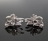 Vintage 1950s 2.04ct Diamond Set 14K White Gold Ladies Earrings Val $9865