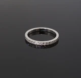 Auth. Tiffany & Co. Platinum 2mm 0.42ct Diamond Band Ring Size L + Box Val $5840