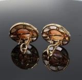 Vintage 18k Yellow Gold Mabe Pearl Ruby & 0.30ct Diamond Earrings Val $10605