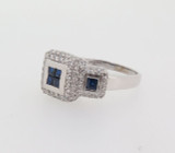 14K WHITE GOLD AUSTRALIAN SAPPHIRE & 2.00CT DIAMOND SET LADIES RING VAL $8995