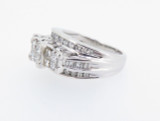 Impressive 14ct White Gold 1.28ct Diamond Cluster Ladies Ring VAL $4570