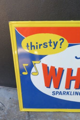 RARE LARGE AMERICAN WHISTLE SODA EMBOSSED TIN SIGN