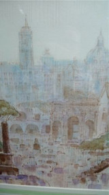 ARTHUR EVAN READ, 1911-78, LARGE SIGNED FRAMED WATERCOLOR OF ROME