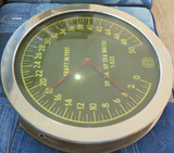 SUPER RARE 1940S WWII HUGE SUBMARINE BRASS DEPTH GAUGE