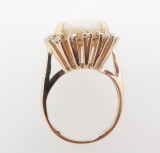 Vintage Opal & Diamond 14k Yellow Gold Ladies Halo Ring Size F Val $3970