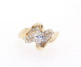 0.70ct Diamond Set 14k Yellow Gold Ladies Cluster Ring Size M Val $4245