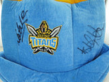 Gold Coast Titans signed large crazy supporters hat w/ 5 signatures