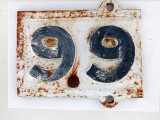 RARE QLD RAIL EARLY 1900s PART CAST IRON MILEAGE SIGN  “99?, ?66 MILES TO GO” 