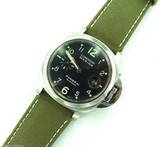 24MM HIGH GRADE MILITARY STYLE CANVAS & LEATHER STRAP, STEEL BUCKLE BY GLYCINE # D