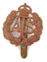 VINTAGE BRITISH MILITARY BADGE ATS. AUXILIARY TERRITORIAL SERVICE.