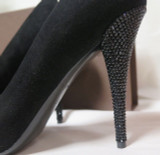 Louis Vuitton Black 4.5 inch Crystal Heels in Size 39.5 Worn Once In Box