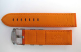 22MM SCARLET ORANGE CANVAS STRAP WITH LEATHER INNER & STEEL BUCKLE BY GLYCINE #S