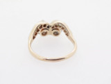 Vintage Natural Pearl & Old Cut Diamond 14k Gold Platinum Ring Size N Val $2965