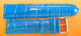 22MM GENUINE GLYCINE BLUE GLOSS LEATHER STRAP & STEEL BUCKLE BY GLYCINE  BRISBANE Harrington Vintage Watch Strap Woolloongabba