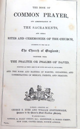 1844 IMPORTANT / EARLY BRISBANE PRAYER BOOK USED BY REV. WARR ST JOHNS CHAPEL.