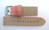 22MM LEATHER STITCHED HIGH GRADE PINK STRAP & BUCKLE BY GLYCINE #Y