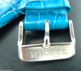 24MM BLUE GLOSS LEATHER STRAP & STEEL BUCKLE BY GLYCINE #J