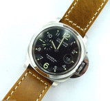 24MM GERMAN MADE TAN LEATHER STITCHED STRAP & STEEL BUCKLE BY GLYCINE #M