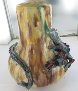 SUPER RARE / HUGE / ATTRIBUTED TO HARVEY SCHOOL POTTERY “DRAGON WARE” LAMP BASE.