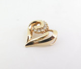 Stylised 14ct Yellow Gold 0.40ct Diamond Set Heart Pendant with Val $2140