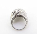 WOW 4.50ct Diamond 14k White Gold Bombe Style Dress Ring Size Q Val $12300