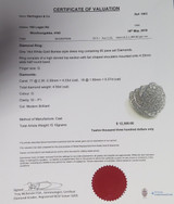 WOW 4.50ct Diamond 14k White Gold Bombe Style Dress Ring Size Q Val $12300